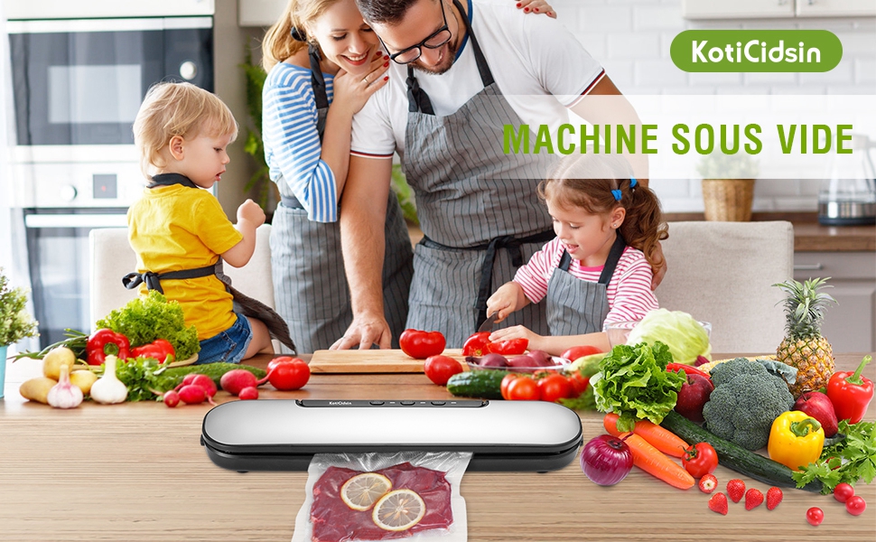 KotiCidsin Machine Sous Vide Automatique pour Alimentaire avec 10 Sacs Sans  BPA pour Aliments - Machine sous vide - Achat & prix